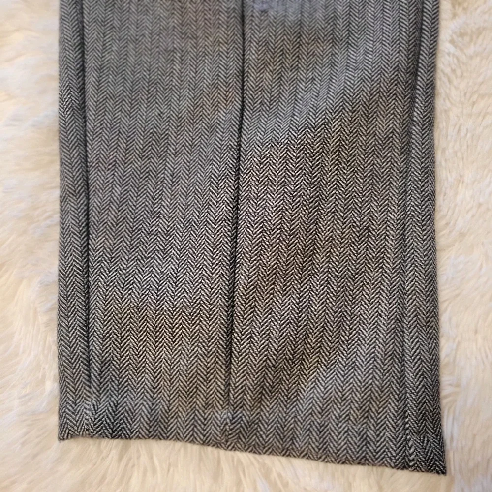 ASOS DESIGN Petite Barrel Leg Pull on Tailored Pants Grey/Black Herringbone US 4